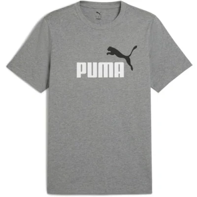 Abbildung von PUMA Unisex ESS 2 Color No. 1 Logo Tee T Shirts, Medium Gray Heather,