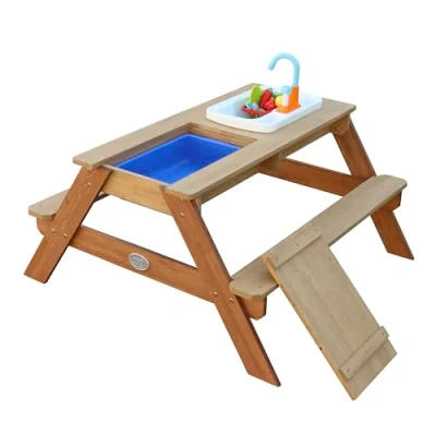 Abbildung von Emily Sand &amp; Wasser Picknicktisch mit Spielküchenspüle Braun