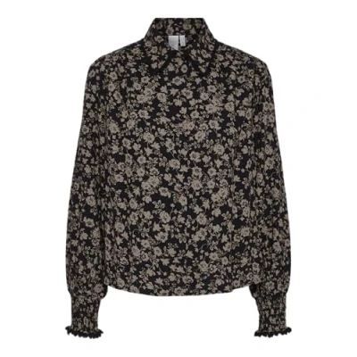 Abbildung von YAS Yastilera Shirt Hemdbluse, Damen, Größe: Large, Black/fungi