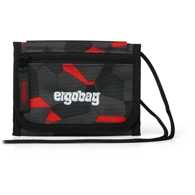 Abbildung von ergobag Brustbeutel Geldbeutel, Mini Portemonnaie mit Kleingeldfach, Sichtfenster für Mädchen und Jungen TaekBärdo Grau