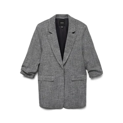 Abbildung von VERO MODA Damen Vmfrida 3/4 Regular Noos Blazer, Black/Detail:Salt and Pepper, 42 EU