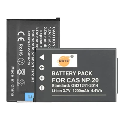 Abbildung von (2 Pack) NP 20 DSTE Ersatz Batterie Akku Kompatibel für Casio Exilim EX S100WE S1PM S2 S20 S20U S3 S500 Zoom Z70 Z77 Z70BK Camera as 20DBA