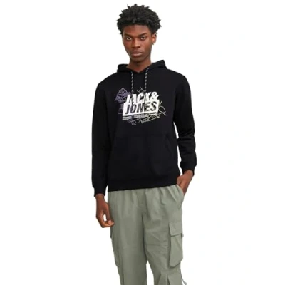 Abbildung von Jack &amp; Jones Kapuzenpullover, Herren, Größe: Small, Black