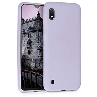 Abbildung von kwmobile Hülle kompatibel mit Samsung Galaxy A10 weiches TPU Silikon Case Cover geeignet für kabelloses Laden Lavendel