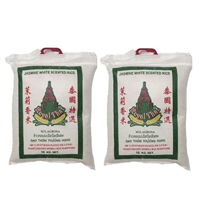 Abbildung von 2er Pack Jasmin Duftreis [2x 10kg] Jasminreis ROYAL THAI Jasmine Rice + ein kleines Glückspüppchen Holzpüppchen