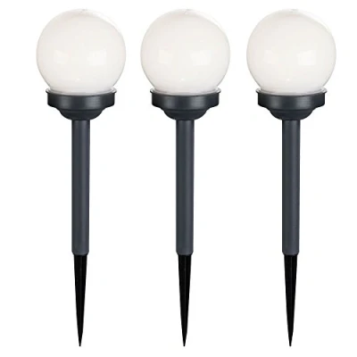 Abbildung von GLOBO LIGHTING LED Gartenleuchte, Leuchtmittel fest verbaut, Warmweiß, 3er Set Außen Solar Lampen Kugel Design Erd Spieß Steck