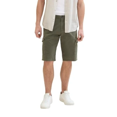 Abbildung von TOM Tailor Regular Shorts, Herren, Größe: 31, Olive structure print