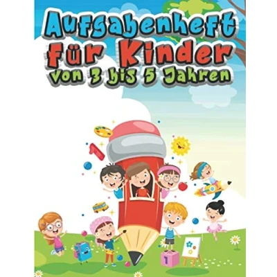 Abbildung von Aufgabenheft für Kinder von 3 bis 5 Jahren: Lernen Sie, Zahlen, Linien und Formen zu zeichnen