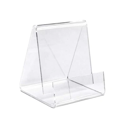 Abbildung von 10er Pack Buchstützen/Buchständer ECO (Höhe: 8.0 cm) als Klemmständer für z.B. Taschenbücher aus original PLEXIGLAS® (10 Stk.)