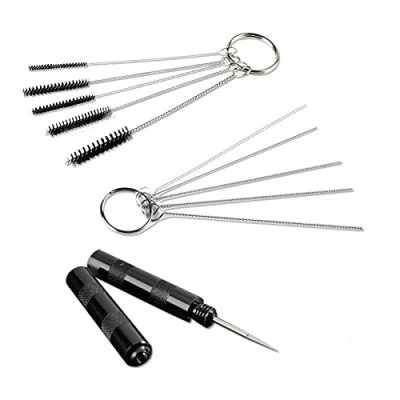 Abbildung von SAGUD Airbrush Reinigungswerkzeug Kit, Luftbürste Zubehör Spritzpistole Reiniger Waschnadel mit Düsenschlüssel und Edelstahl Bürsten Set für