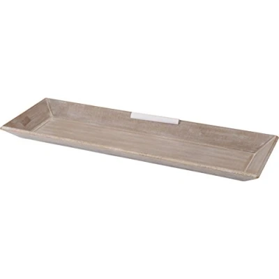 Abbildung von Spetebo Holz Deko Tablett im Shabby Chic Design 60 x 21 cm Vintage Serviertablett Kerzentablett