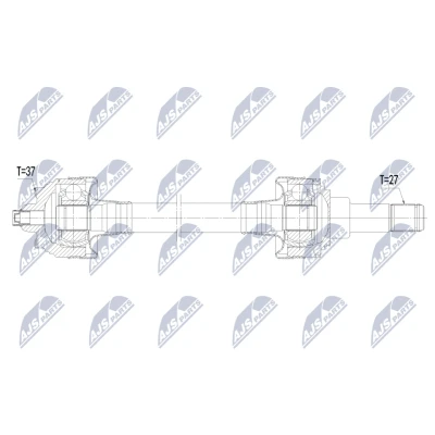 Abbildung von NTY NPW BM 237 Antriebswelle Hinterachse rechts 770mm Automatikgetriebe BMW: X3
