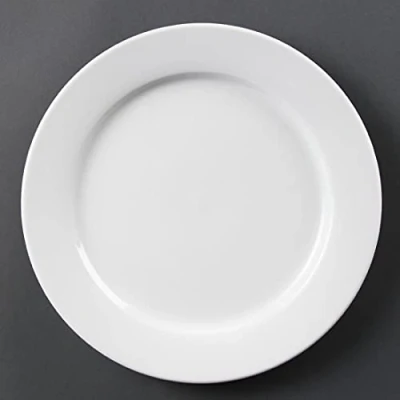 Abbildung von Olympia Whiteware Servierteller mit breitem Rand, 280 mm, Porzellan, innovativ, 6 Stück