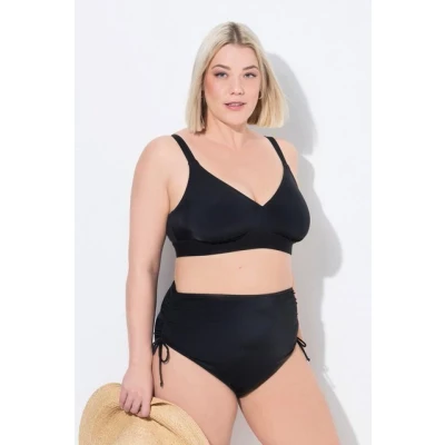 Abbildung von Ulla Popken SIDE Gathered Bikinihose, Damen, Größe: 48, Black