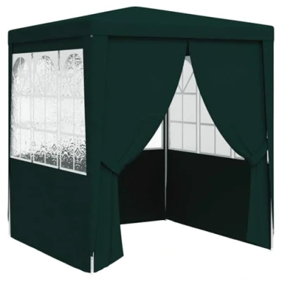 Abbildung von vidaXL Profi Partyzelt mit Seitenwänden UV beständig Wasserbeständig Pavillon Festzelt Gartenpavillon Gartenzelt Garten Bierzelt 2x2m Grün 90g/m²