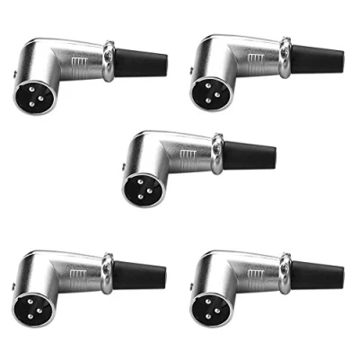 Abbildung von SIENOC 90 Grad XLR 3 pin Mikrofon Lautsprecher Stecker rechtwinklig Adapter Verbindungs (5 Stück)