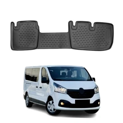 Abbildung von OMAC Gummimatten Fußmatten kompatibel mit Opel Vivaro 2014 2021 Mitte Raw TPE Schwarz 1x