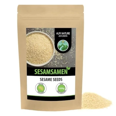 Abbildung von Sesam weiß geschält (1kg), weisser geschält, Sesamsamen 100% rein und naturbelassen, ohne Zusätze