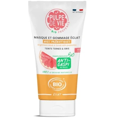 Abbildung von Pulpe de Vie Peeling und Gesichtsmaske für strahlendes Gesicht, zertifiziert mit Bio Zuckerguss, 75 ml Anti Gaspi! Grapefruit.