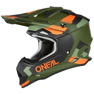 Abbildung von O&#039;NEAL Motocross Helm MX Enduro ABS Schale, Lüftungsöffnungen für optimale Kühlung 2SRS Helmet SPYDE V.23 Erwachsene Grün Schwarz Orange Größe XXL (63/64 cm)