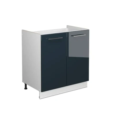 Abbildung von Vicco Spülenunterschrank Fame Line, Dunkelblau Hochglanz/Weiß, 80 cm ohne Arbeitsplatte