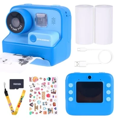 Abbildung von DYNASONIC Kinderkamera, wiederaufladbare Mini Digitalkamera für Fotos und Videos. 48MP. 2.5k UHD mit SD Karte, Geschenk Kinder Mädchen von 3 14 Jahren