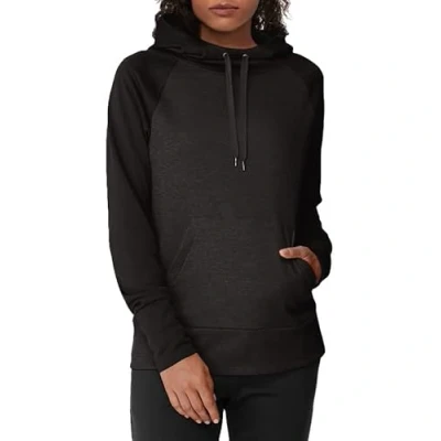 Abbildung von Hanes Women&#039;s Sport Performance Fleece Pullover Hoodie, Black Solid/Black Heather, L