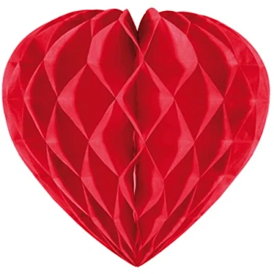 Abbildung von Wabe Herzform rot 30 cm