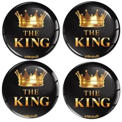 Abbildung von Biomar Labs® 4 x 65mm Aufkleber 3D Silikon The King Für Radkappen Nabenkappen Radnabendeckel Rad Nabendeckel A 4865
