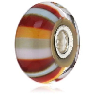 Abbildung von Trollbeads Damen Bead Erdbeer Streifen Glas 925 Sterling Silber TGLBE 10153