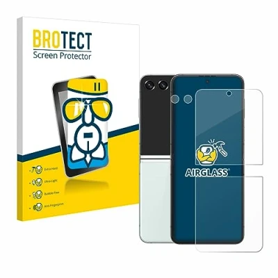 Abbildung von BROTECT Schutzglas für Samsung Galaxy Z Flip 5 (Display+Kamera) Schutzfolie Panzer Folie Glas [Extrem Kratzfest 9H, Anti Fingerprint,