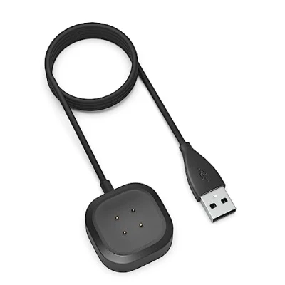 Abbildung von Sinoacc Ladekabel Kompatibel mit Fitbit Versa 4 Sense 2 Smartwatch Ladegerät 2,Sense,Versa 4,Versa 3 Magnetisches USB Kabel 100Cm/3.3Ft Zubehör
