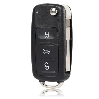 Abbildung von 3 Tasten Repair Reparatur Satz Auto Schlüssel Austausch Gehäuse mit Rohling kompatibel für VW Tiguan Beetle EOS Jetta Golf UP Polo T5 Caddy