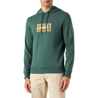 Abbildung von JACK &amp; JONES Men&#039;s JORRACES Sweat Hood FST Kapuzenpullover, Trekking Green, L