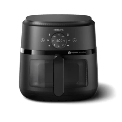 Abbildung von Philips Airfryer 2000 Series 6,2 L 13 Garmethoden, kompaktes Design mit Sichtfenster, RapidAir Technologie, 90% weniger Fett, leicht zu reinigen (NA230/00)
