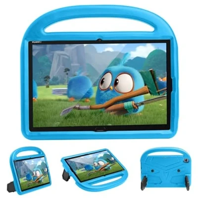 Abbildung von Kinderhülle für Huawei Mediapad M6 2019/M5 10,8 Zoll, Tablet Hülle kinderfreundlich, leicht, Griff mit Ständer, weicher EVA Schaum, stoßfeste Schutzhülle, Blau