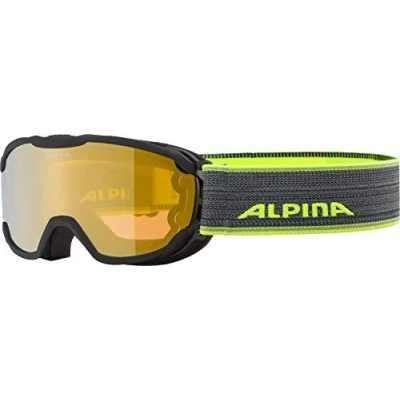 Abbildung von Alpina Pheos JR. HM Skibrille blackneon yellow für Kinder, Größe: One Size, Black neon