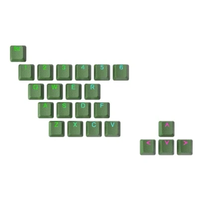 Abbildung von Ranked Gummi Tastenkappen Set Doppelschuss Durchscheinend OEM Profil für Mechanische Gaming Tastatur ( Green Forest , 23 Tasten )