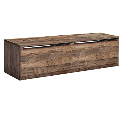 Abbildung von Lomadox Badmöbel Waschtisch Waschbecken Unterschrank Set 160cm, Vintage Oak Eiche, 2 Softclose Auszüge, B/H/T 160/48,5/46 cm