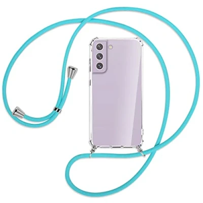 Abbildung von mtb more energy® Handykette kompatibel mit Samsung Galaxy S21 FE (SM G990, 6.4&#039;&#039;) türkis Smartphone Hülle zum Umhängen Anti Shock Full TPU Case