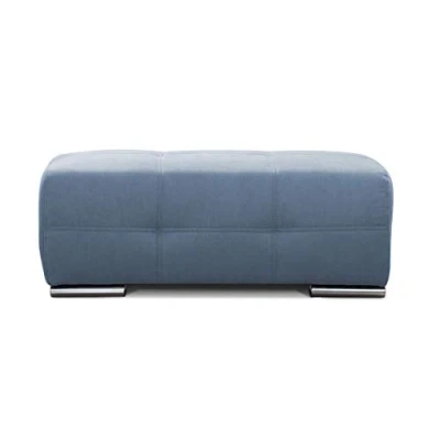 Abbildung von Cavadore Hocker Mistrel, Sitzhocker mit leichter Fleckentfernung dank Soft Clean, geeignet für Haushalte Kindern, Haustieren, 109 x 42 73, blau
