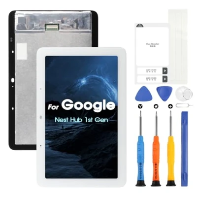 Abbildung von ARSSLY Für Google Nest Hub LCD Display, Bildschirm Touchscreen Digitazer Assembly Ersatz mit Reparatur Kit (White)