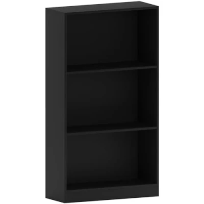 Abbildung von Vida Designs Cambridge Bücherregal mit 3 Ebenen, mittelhoch, schwarz, Holz Regaleinheit für Büro, Wohnzimmermöbel, 24 x 60 108 cm