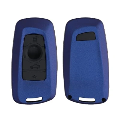 Abbildung von kwmobile Autoschlüssel Hülle kompatibel mit BMW 3 Tasten Funk (nur Keyless Go) Hardcover Schutzhülle Schlüsselhülle Cover in Dunkelblau Schwarz