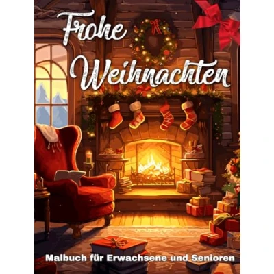 Abbildung von Frohe Weihnachten Malbuch für Erwachsene und Senioren: Winter Ausmalbuch Erwachhsene Senioren 50 Bezaubernde Einfache Malvorlagen Großdruck
