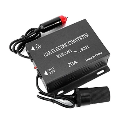 Abbildung von Nikou Abwärtsstromversorgungs Stromrichter 24V Auf 12V, LKW Adapter Spannungswandler 20A Auto Spannungsreduzierer Netzteil Konverter AbwTstransformator Bis 12V Zigarettenanzünder Typ