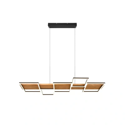 Abbildung von TRIO Leuchten LED Pendelleuchte Harper, Dimmfunktion, mehrere Helligkeitsstufen, fest integriert, Warmweiß, Hängelampe aus Holz und Metall, höhenverstellbar, mit 3 Dimmstufen