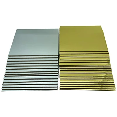 Abbildung von KITCHENDREAM Tortenplatte CakeBoard Set Kuchenplatte eckig gold UND silber in 3 mm starker Pappe, (10 tlg)