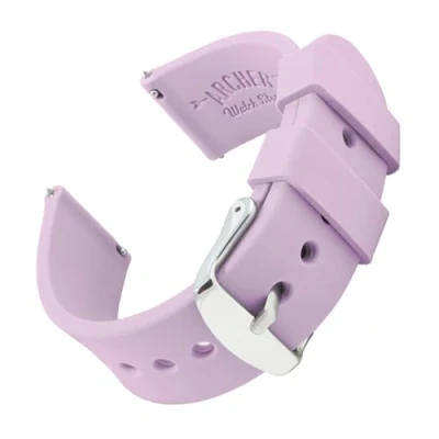 Abbildung von Archer Watch Straps Uhrenarmbänder aus Silikon mit Schnellverschluss (Lavendel, 18mm)