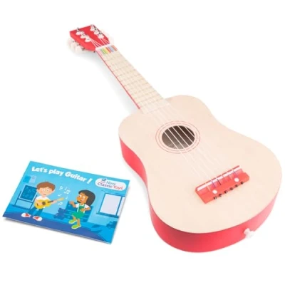 Abbildung von New Classic Toys 10300 Musikinstrument Spielzeug Holzgitarre Natur/Rot